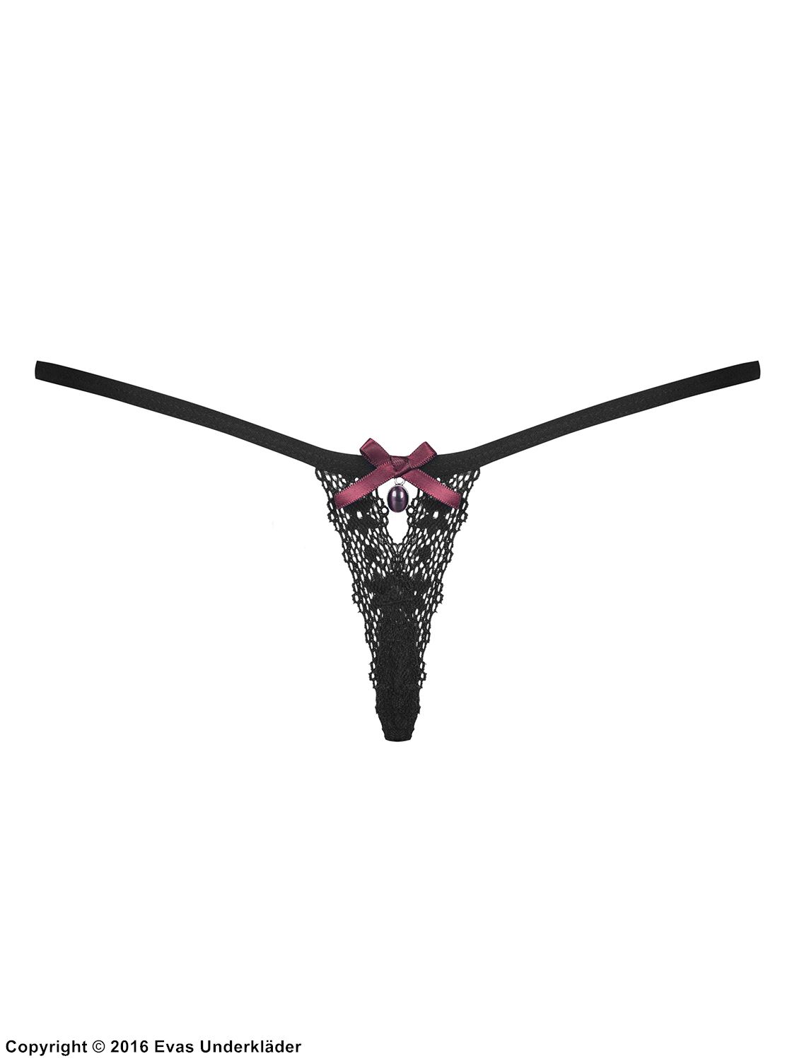 Seductive thong, openwork lace